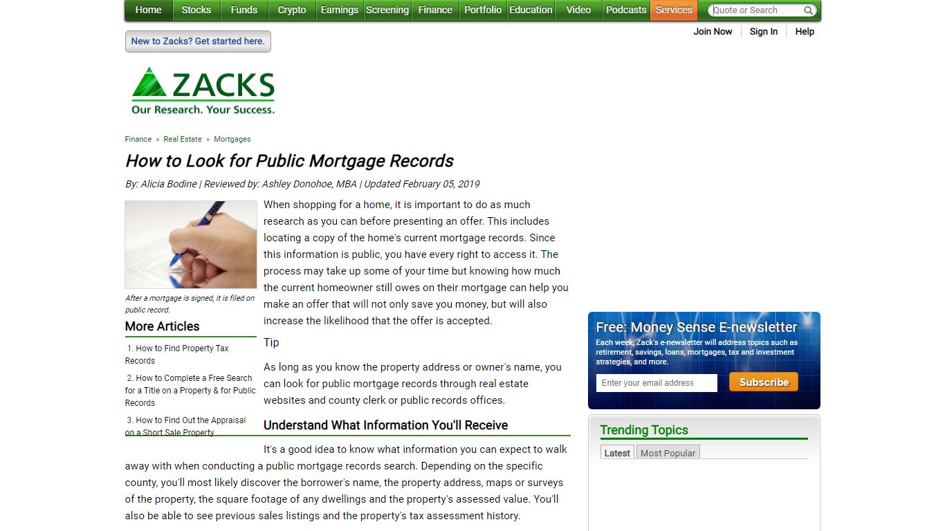 How to Look for Public Mortgage Records | Finance - Zacks